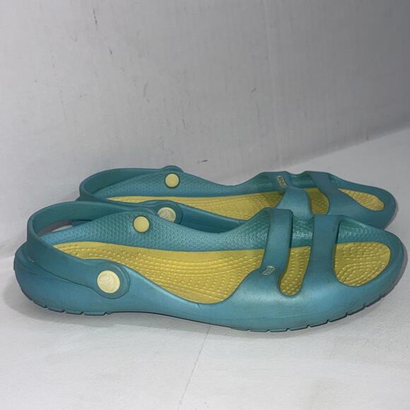 Crocs Cleo II Double Strap Adjustable Sandals 2-Tone Blue Women’s Size 7 Slides - Picture 3 of 12